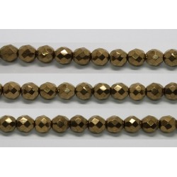 30 perles verre facettes noir bronze 6mm