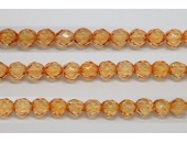 60 perles verre facettes orange clair 3mm