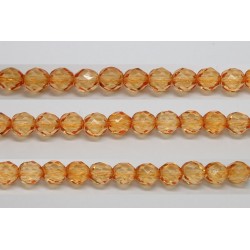 60 perles verre facettes orange clair 3mm