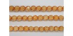 60 perles verre facettes orange clair 4mm