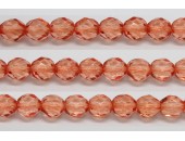 60 perles verre facettes orange fonce 3mm