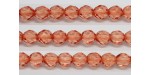 60 perles verre facettes orange fonce 4mm
