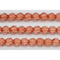 60 perles verre facettes orange fonce 5mm