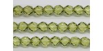 60 perles verre facettes olivine 4mm