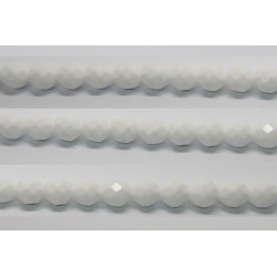 60 perles verre facettes craie 3mm