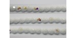 60 perles verre facettes craie A/B 3mm