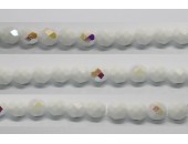 30 perles verre facettes craie A/B 12mm