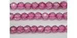 60 perles verre facettes rose fonce 4mm
