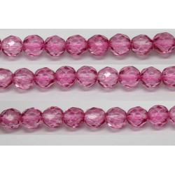 60 perles verre facettes rose fonce 5mm