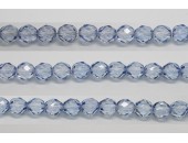 30 perles verre facettes saphir 6mm