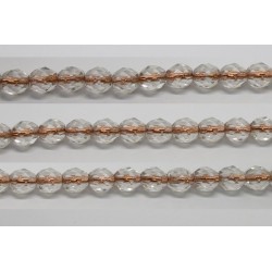 30 perles verre facettes cristal trou cuivre 6mm
