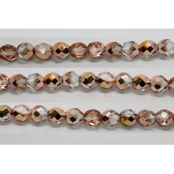 60 perles verre facettes demi dore 5mm