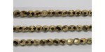 30 perles verre facettes dore 10mm