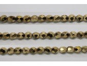 30 perles verre facettes dore 14mm