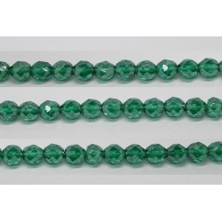 30 perles verre facettes emeraude lustre 14mm