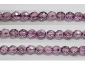 60 perles verre facettes fuschia demi metalise 3mm