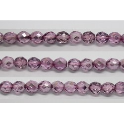 60 perles verre facettes fuschia demi metalise 5mm
