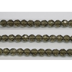 30 perles verre facettes gris fume 6mm