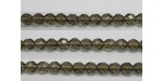 30 perles verre facettes gris fume 8mm