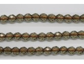 60 perles verre facettes gris trou cuivre 5mm