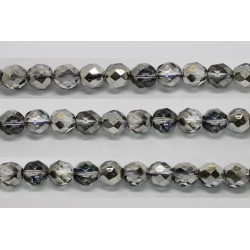 30 perles verre facettes heliotrope 12mm