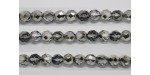 30 perles verre facettes heliotrope 12mm