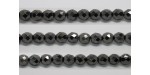 60 perles verre facettes hematite 4mm