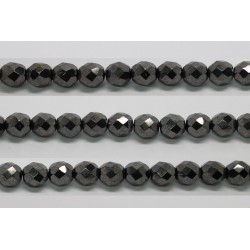 30 perles verre facettes hematite 6mm