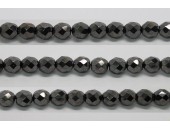 30 perles verre facettes hematite 10mm