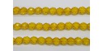60 perles verre facettes jaune 5mm