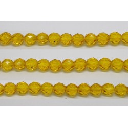 30 perles verre facettes jaune 6mm