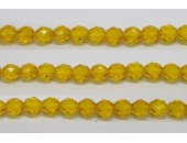 30 perles verre facettes jaune 10mm