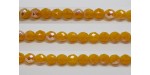 60 perles verre facettes jaune opale A/B 4mm