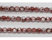 60 perles verre facettes marron demi metalise 3mm