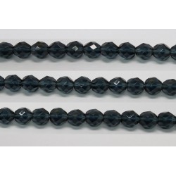 30 perles verre facettes montana 6mm