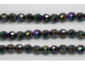 30 perles verre facettes noir A/B scarabe 8mm