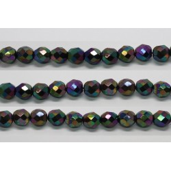 30 perles verre facettes noir A/B scarabe 10mm
