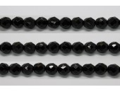 60 perles verre facettes noir 3mm