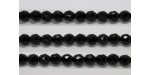 60 perles verre facettes noir 3mm