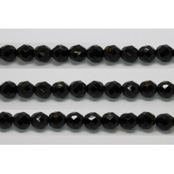 30 perles verre facettes noir 12mm