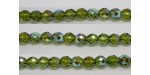 60 perles verre facettes olivine A/B 3mm