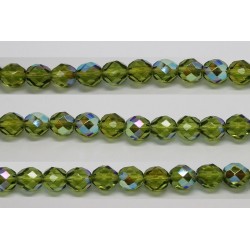 60 perles verre facettes olivine A/B 4mm