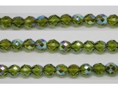 30 perles verre facettes olivine A/B 6mm