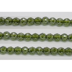 60 perles verre facettes olivine lustre 3mm