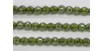 60 perles verre facettes olivine lustre 3mm