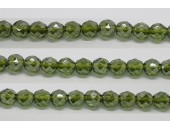30 perles verre facettes olivine lustre 12mm