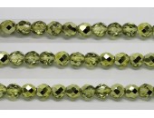 60 perles verre facettes olivine demi metalise 5mm