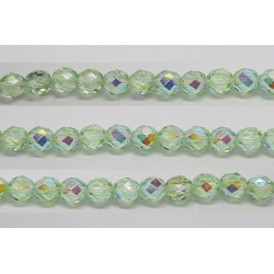 30 perles verre facettes peridot A/B 14mm