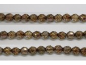 60 perles verre facettes poudre brun 4mm