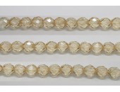 60 perles verre facettes poudre beige 4mm